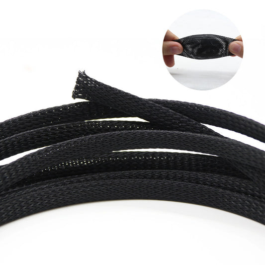 PET Nylon Braided Cable Sleeve | UL VW-1 Flame Retardant Expandable Braided Wire Loom Tubing for Cable Management & Harness Protection